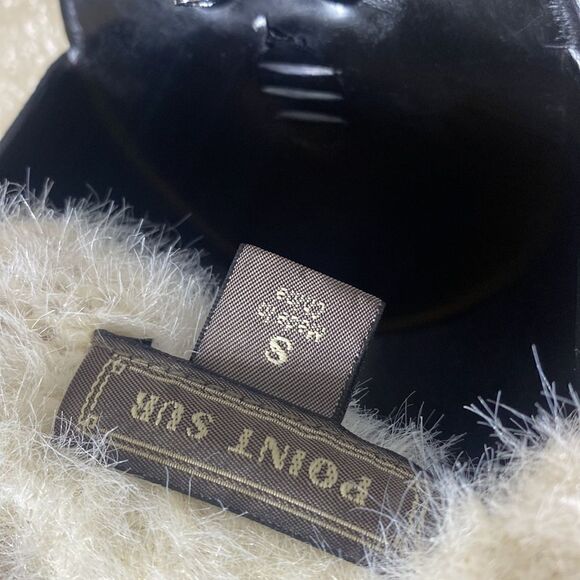 point sur j crew white zip up long line fuzzy teddy jacket small cozy - Picture 7 of 8